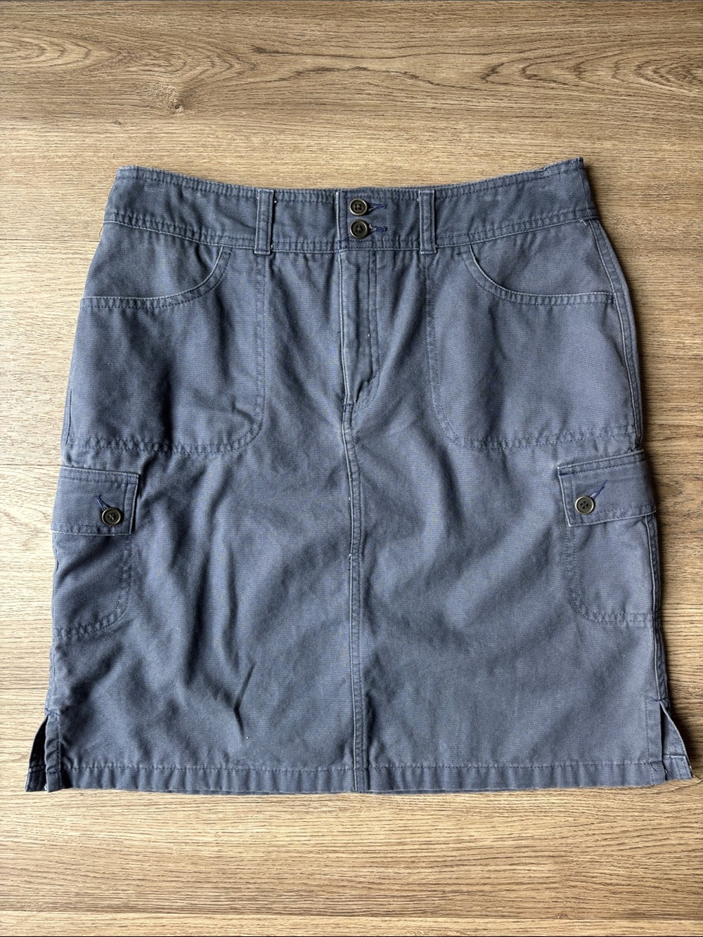 Eddie Bauer Cotton Canvas Knee Length Utility Skirt